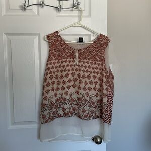 Nu-Look. Blush paisley layered silk boho cami size xl